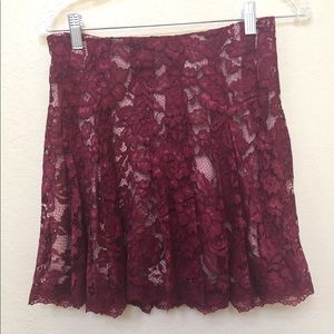 ASTR Burgundy lace shirt skirt from Nordstrom M